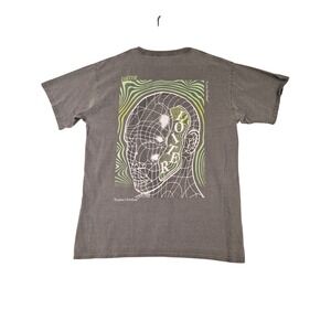 Loiter System Overload Graphic Tee Charcoal Grey Mineral Fade Wash Mens Large